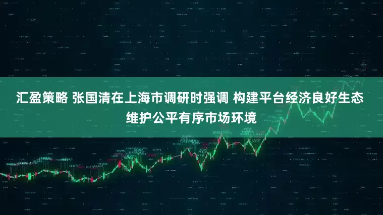 汇盈策略 张国清在上海市调研时强调 构建平台经济良好生态 维护公平有序市场环境